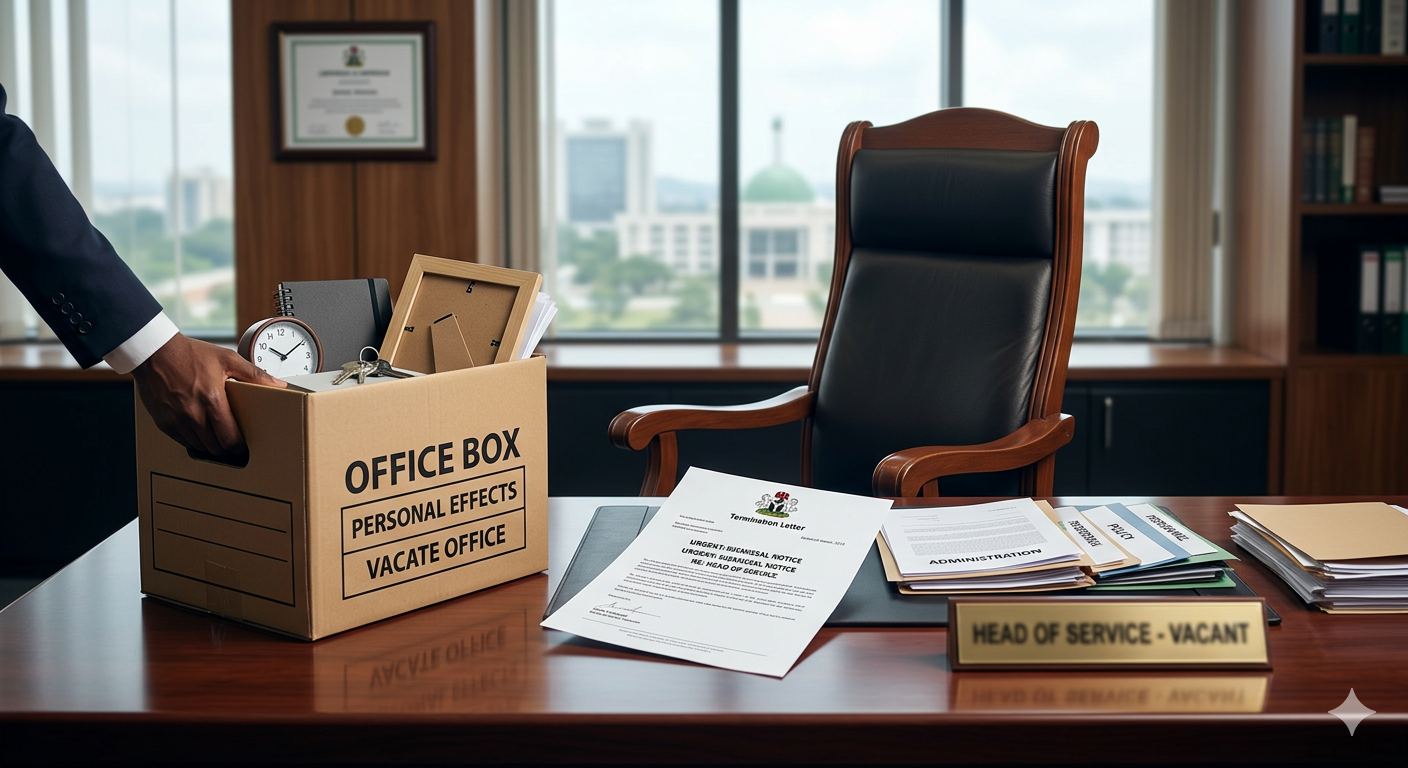 BREAKING: Nigerian Governor Sacks Head of Service, Here is Why