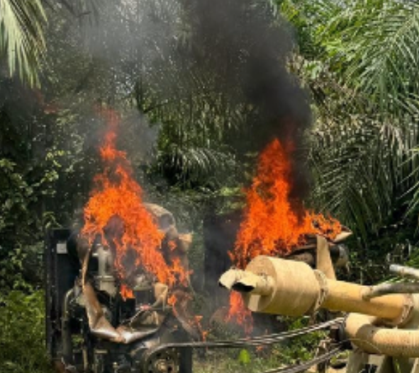 BREAKING: Ghana Forces Storm Illegal Mining Stronghold, Destroy Excavators in Major Anti-Galamsey Crackdown